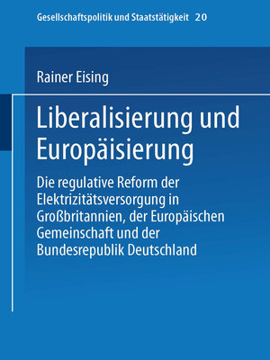 cover image of Liberalisierung und Europäisierung